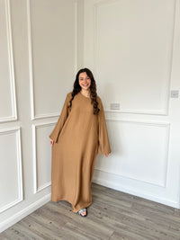 Basic Linen Dress - Camel