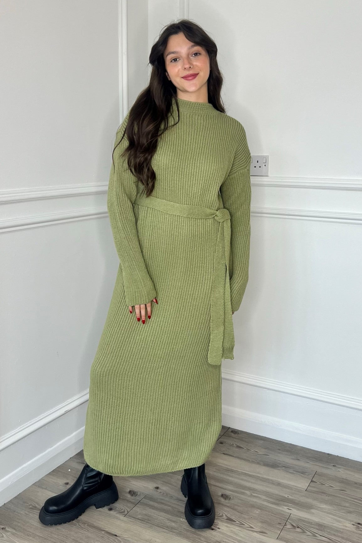 Alya Maxi Jumper Dress - Green Alya Maxi Jumper Dress - Green