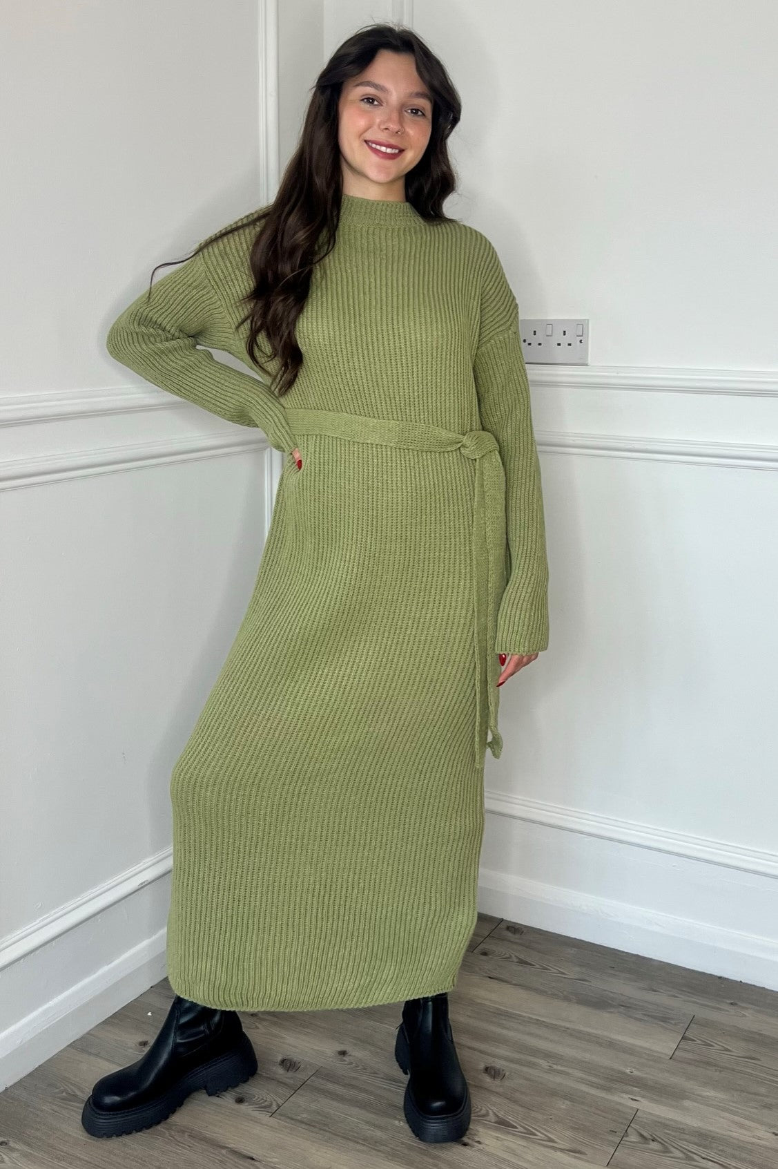 Alya Maxi Jumper Dress - Green