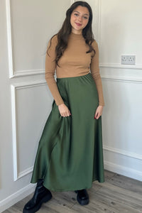 Naya Maxi Skirt - Khaki Green