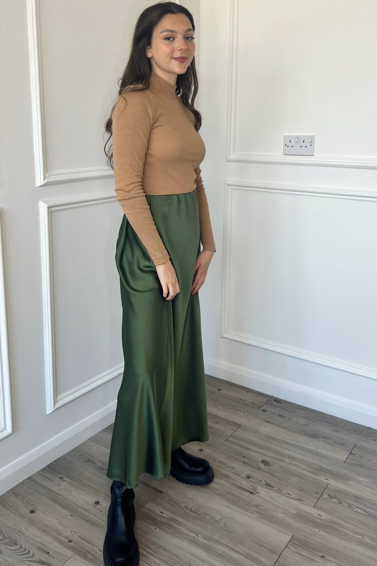 Naya Maxi Skirt - Khaki Green