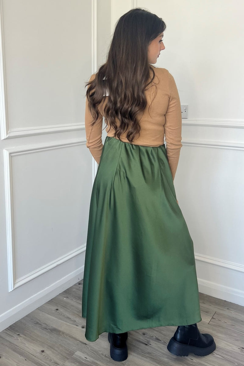 Naya Maxi Skirt - Khaki Green