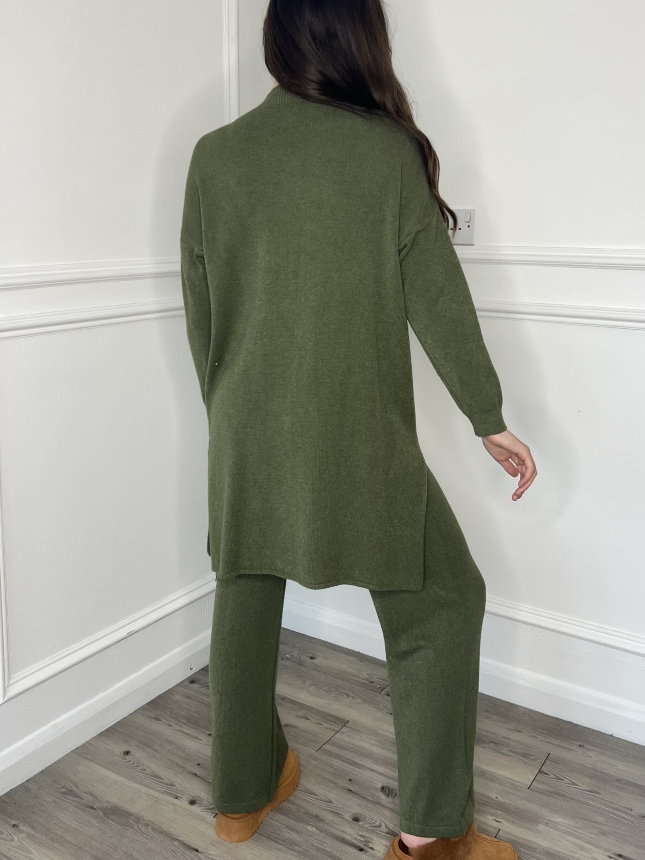 Bella Knitted Co-Ord - Khaki Green