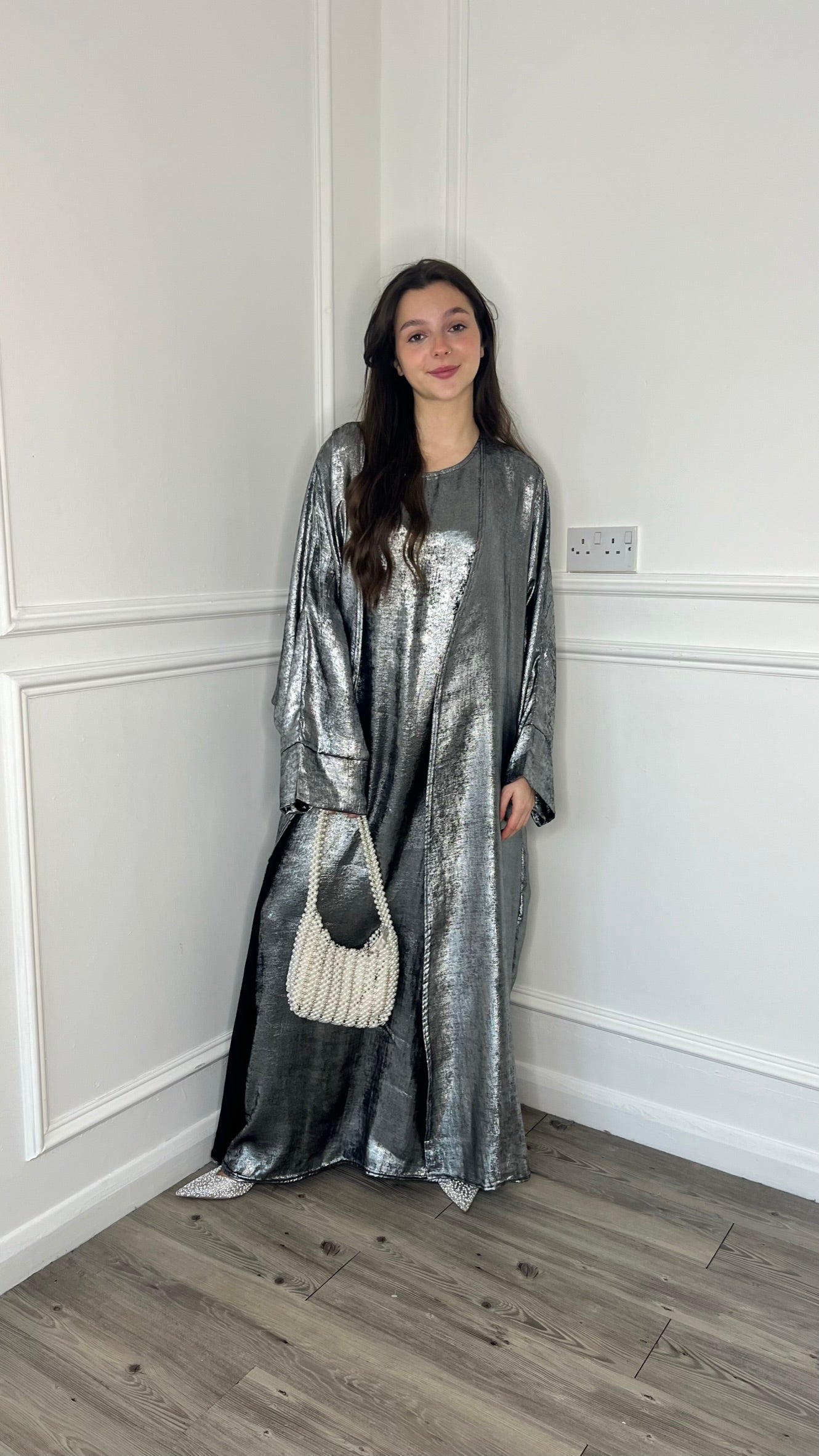 Alora Abaya - Silver Grey