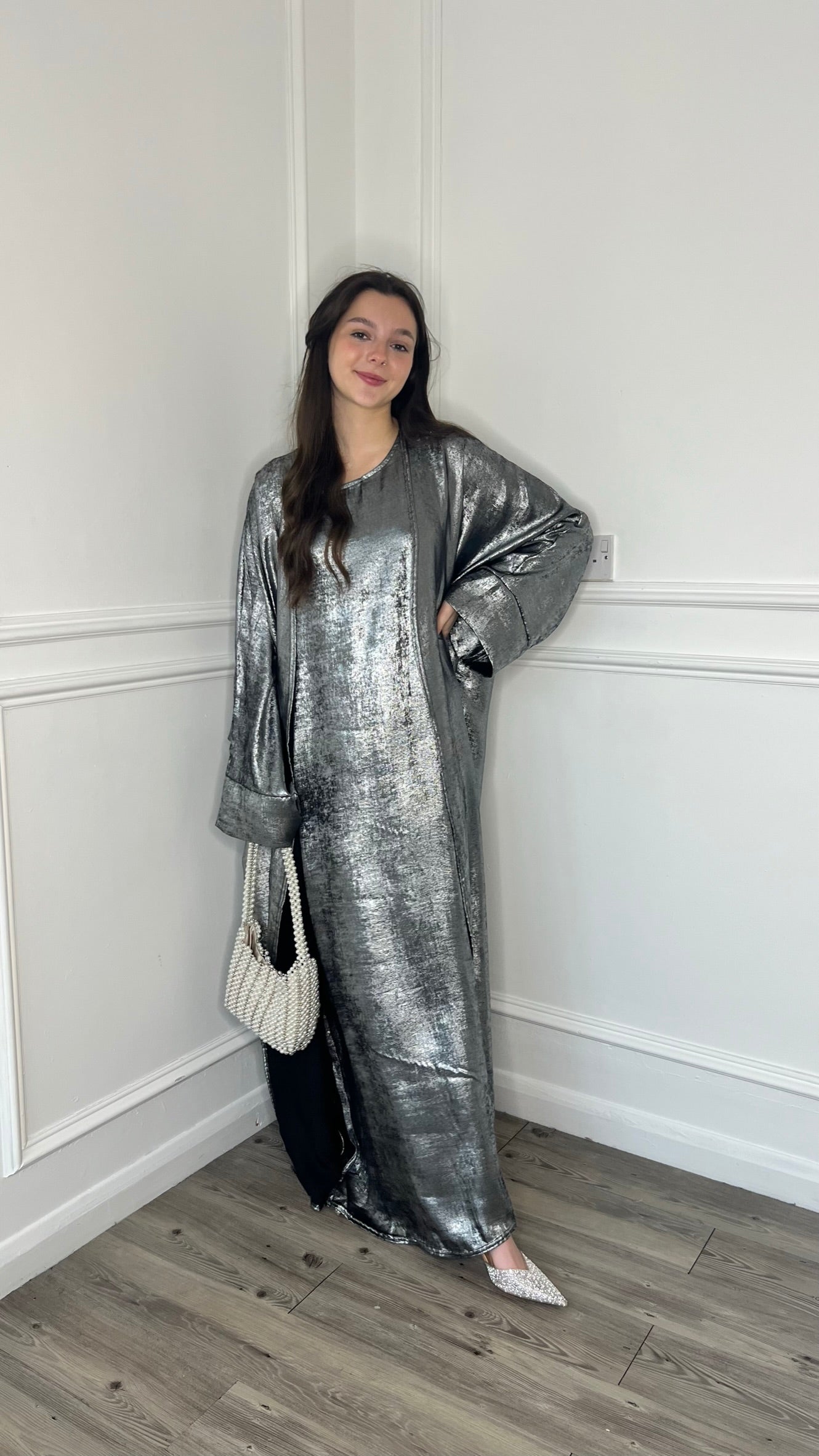 Alora Abaya - Silver Grey