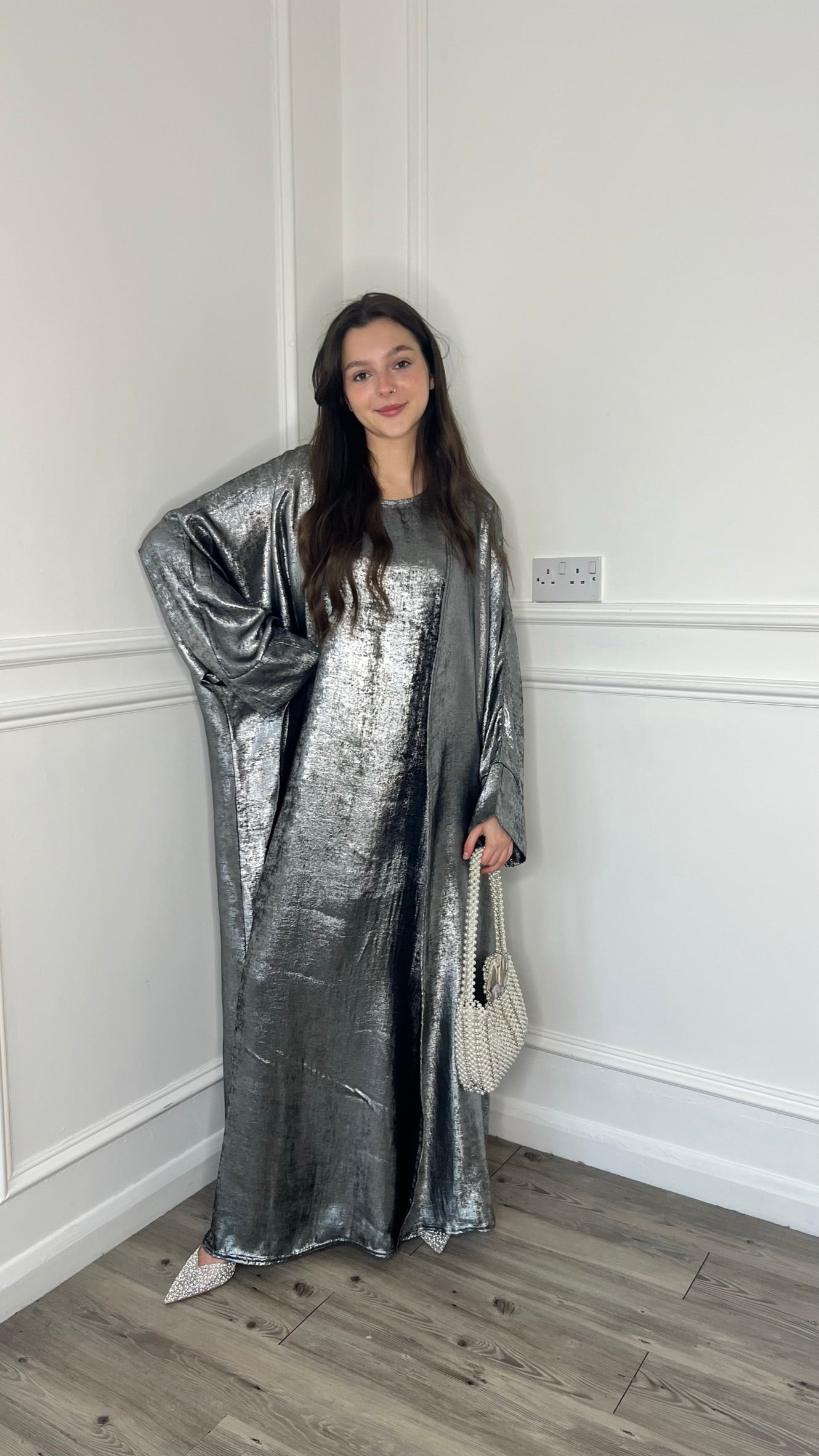 Alora Abaya - Silver Grey