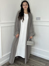 Basic Open Abaya - Grey