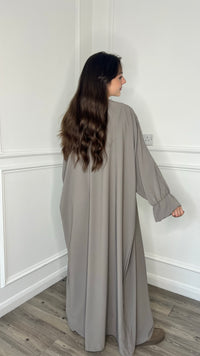 Basic Open Abaya - Grey