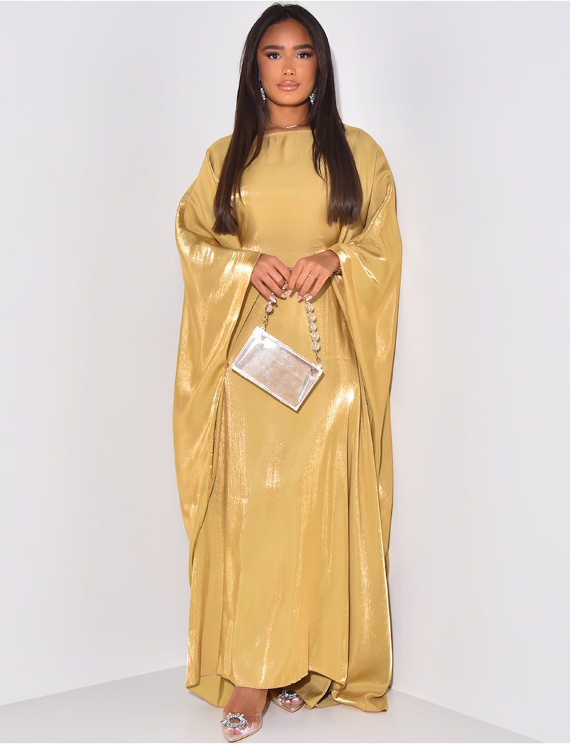 Maxi Gold Butterfly Shimmer Holiday Kaftan Dress | Modest Clothing ...