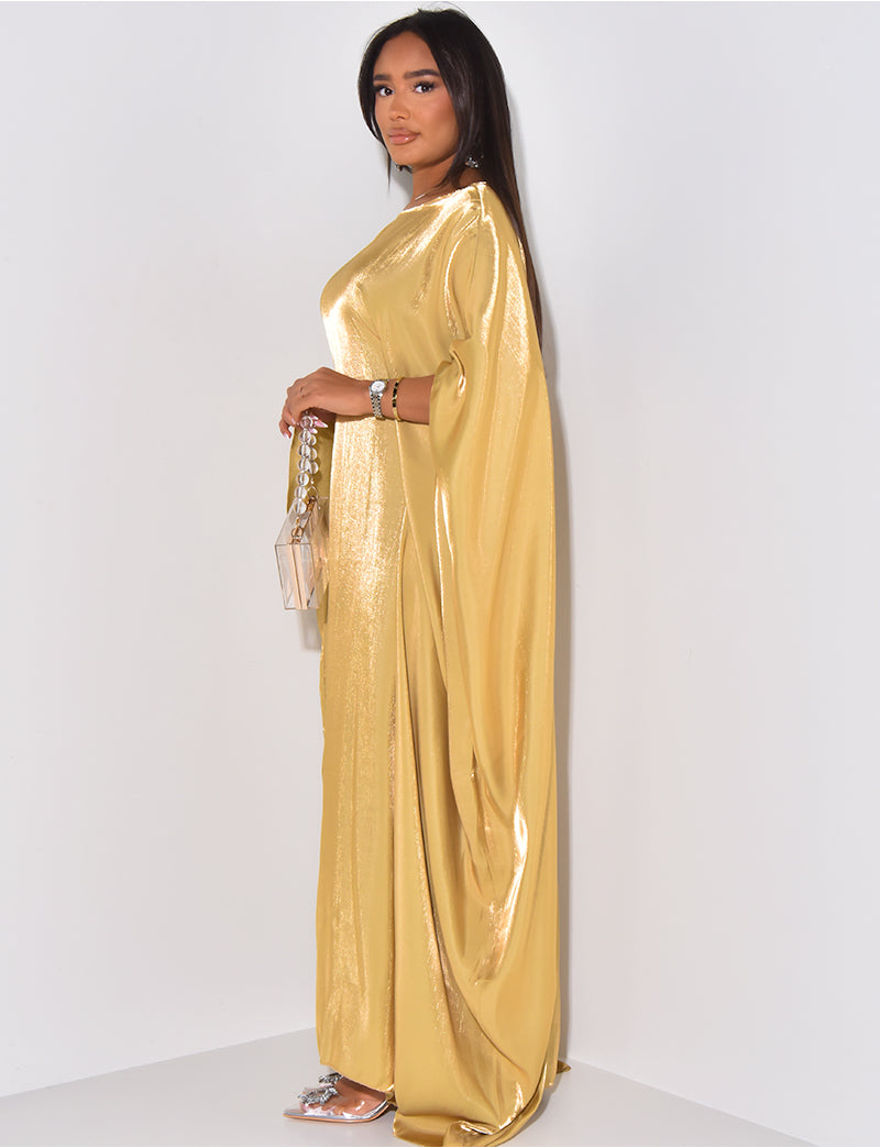 Maxi Gold Butterfly Shimmer Holiday Kaftan Dress | Modest Clothing ...