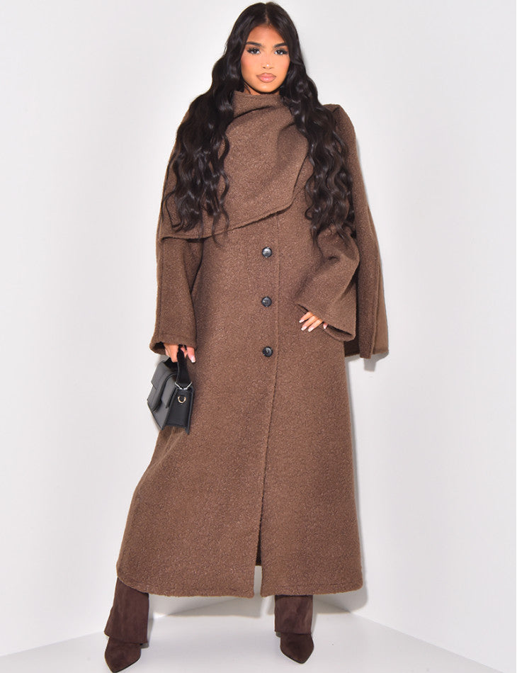 Ria Scarf Coat - Choco