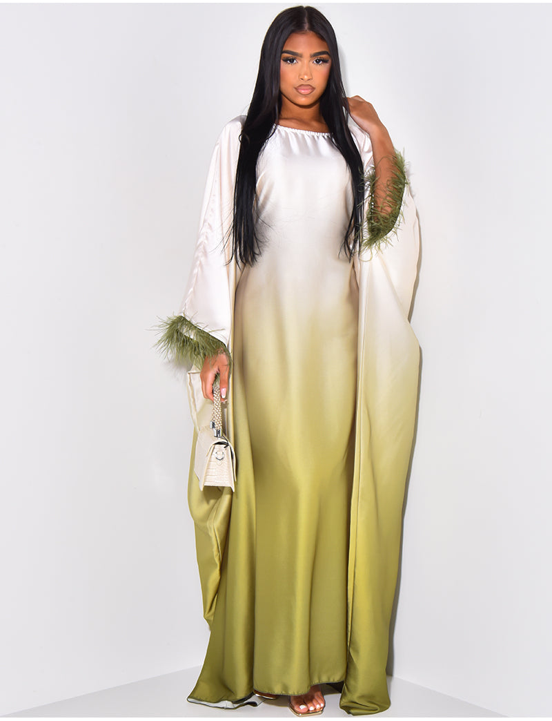 Ombre Kaftan Dress - Green