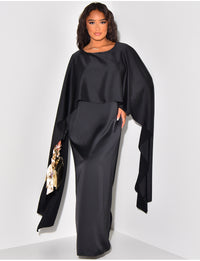 Siya Cape Dress - Black