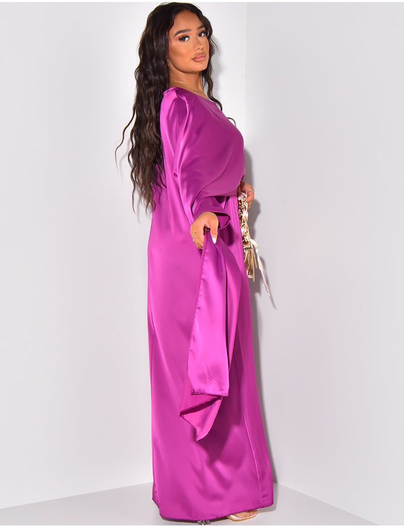 Siya Cape Dress - Plum