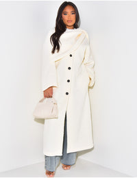 Ria Scarf Coat - Cream