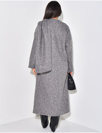 Ria Scarf Coat - Grey