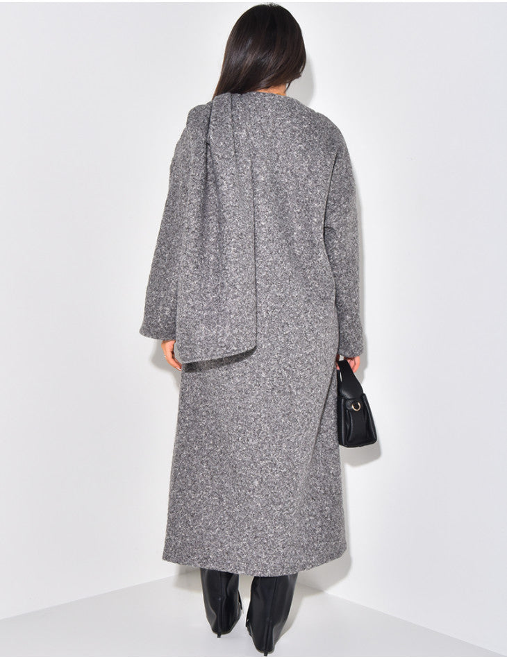 Ria Scarf Coat - Grey