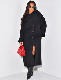 Ria Scarf Coat - Black