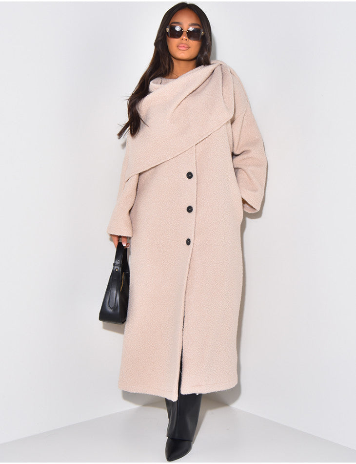 Ria Scarf Coat - Beige